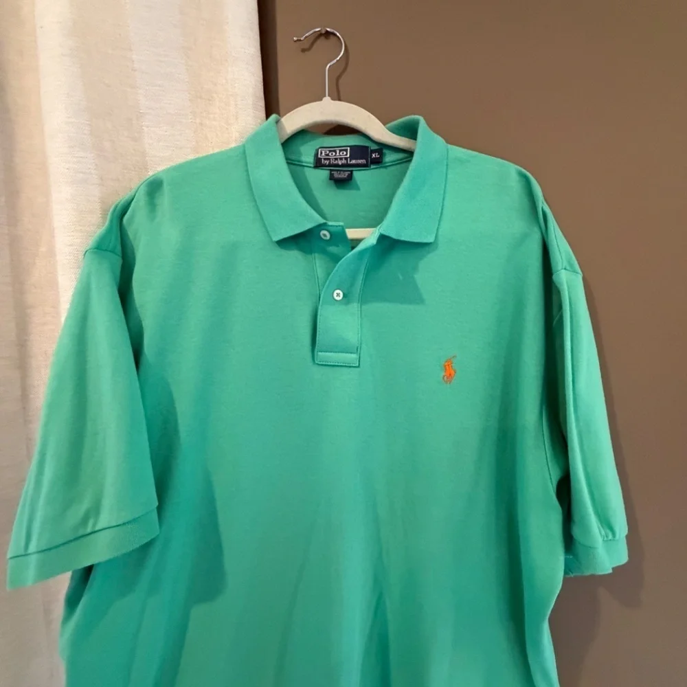 Polo Ralph Lauren Men's Mint Green Polo Cotton Preppy Shirt, Size XL